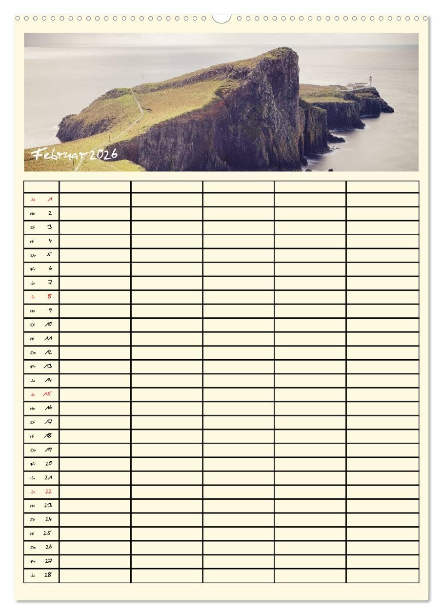 Urlaubsparadiese - Familienplaner (hochwertiger Premium Wandkalender 2026 DIN A2 hoch), Kunstdruck in Hochglanz
