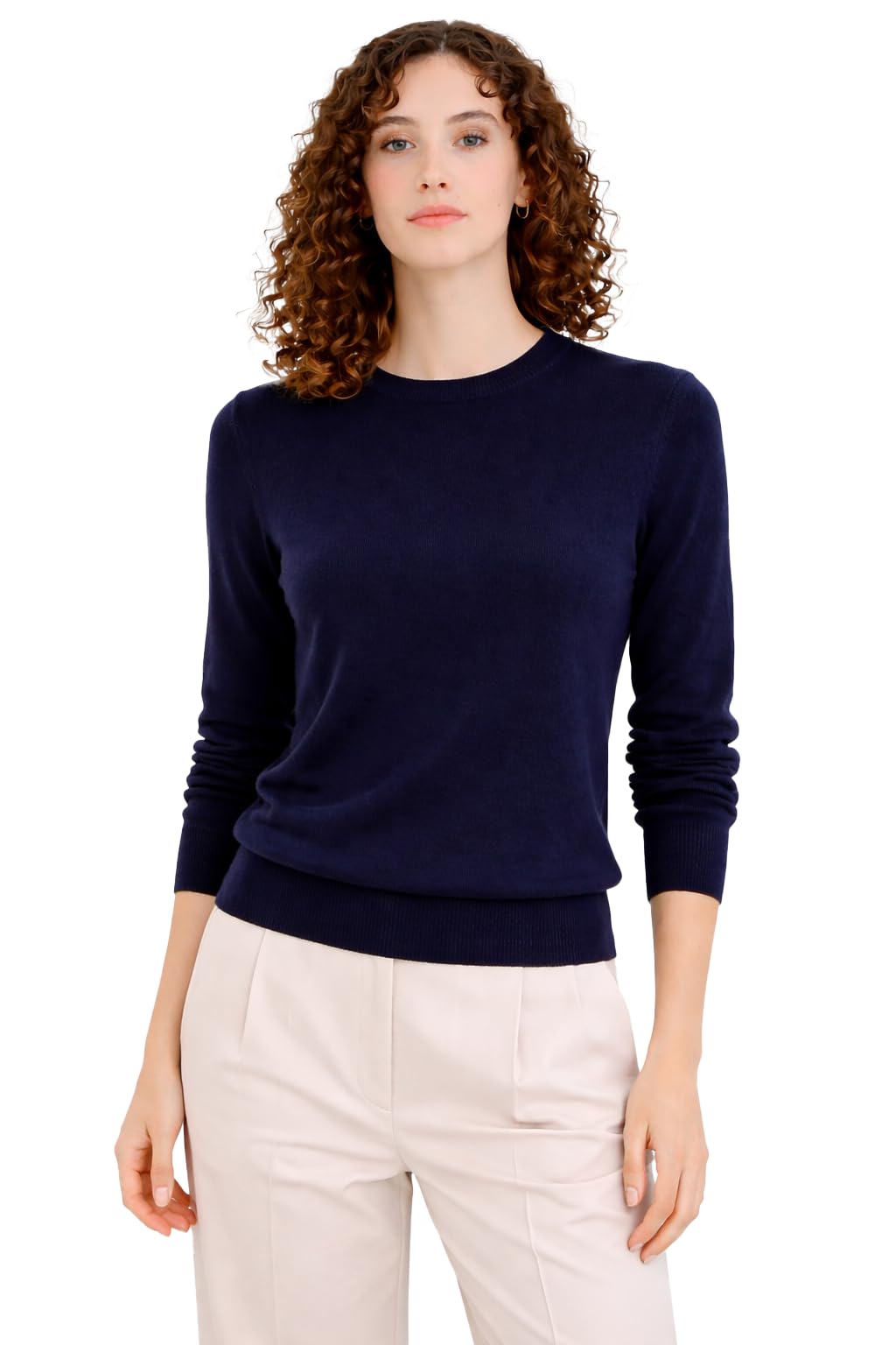 State Cashmere Navy Crewneck Sweater