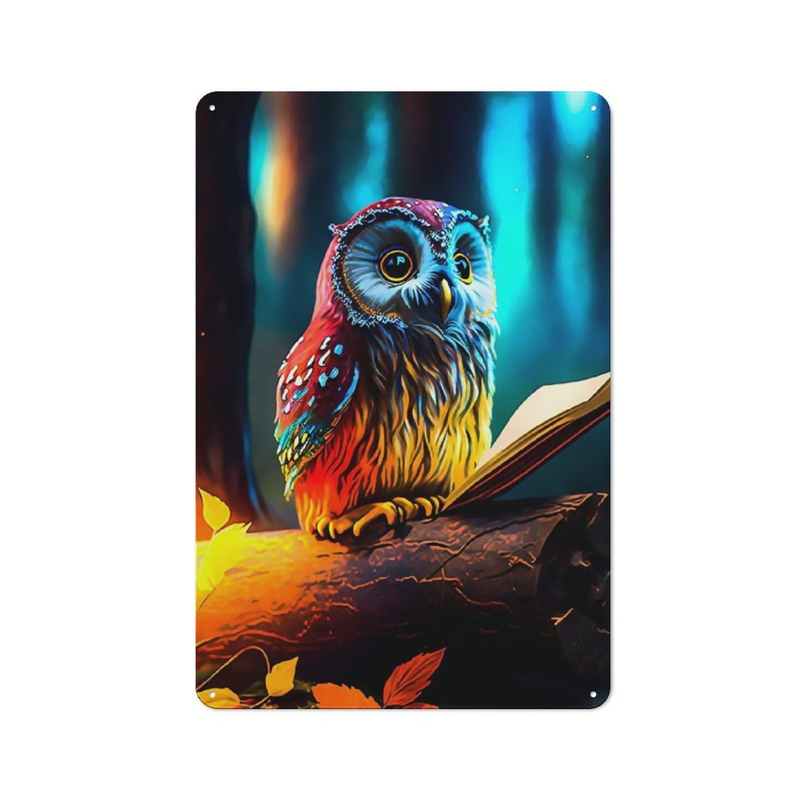 Owl Garage Metal Sign 30x20cm, Weathered Look Shed Wall Plaque for Garage, Workshop, Shed Or Utility Room