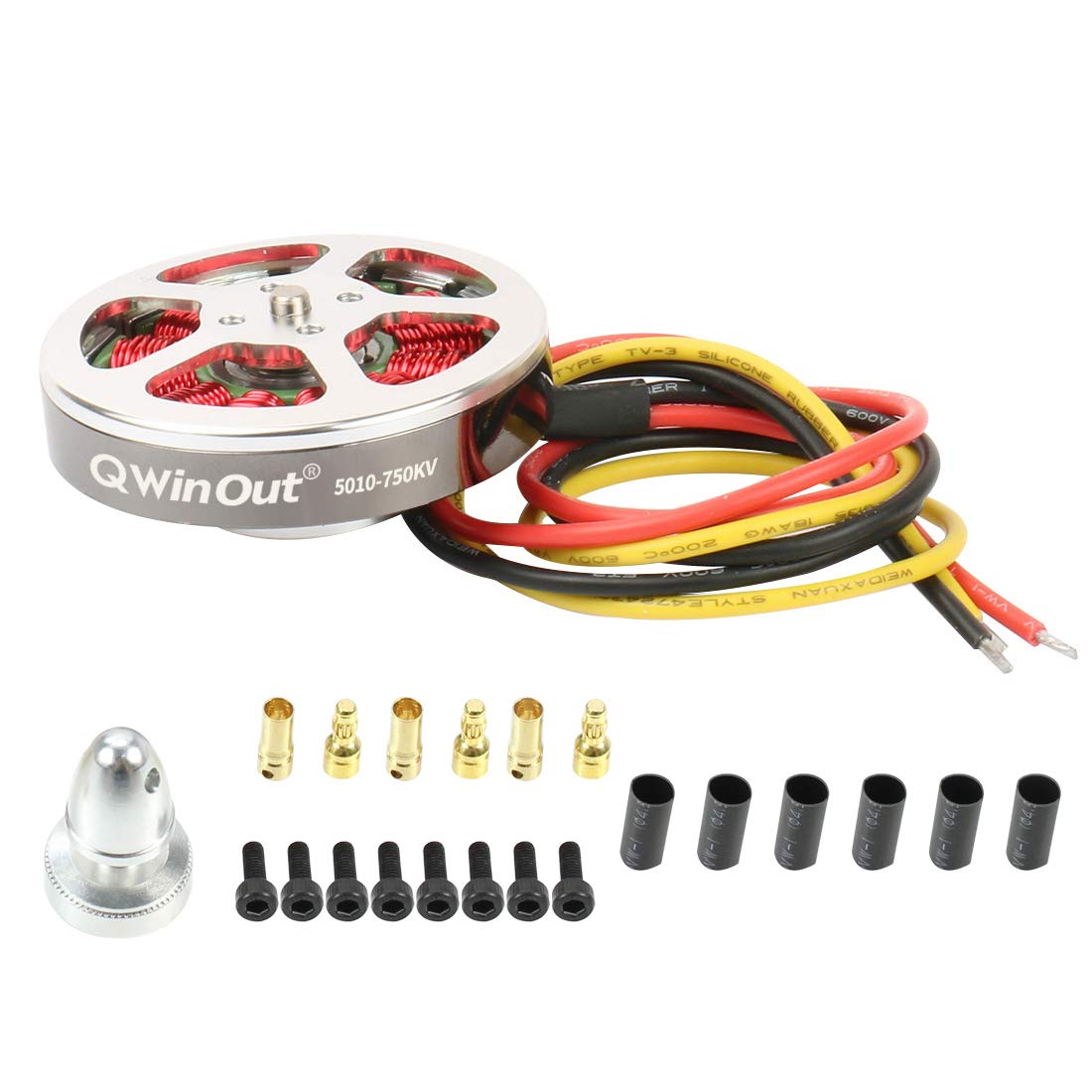 QWinOut 5010 350KV/750KV Brushless Motor High Torque for DIY RC Drone Kit MultiCopter Quadcopter (750kv,4 Pcs)