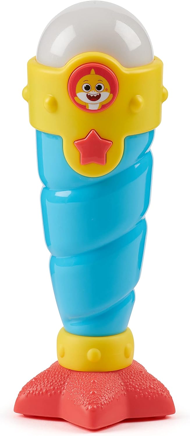 Baby Shark's Big Show! Sea Jam Microphone for Kids – Karaoke Mic Includes Pre-Recorded Theme Song and Three Voice Filters,Multicolor