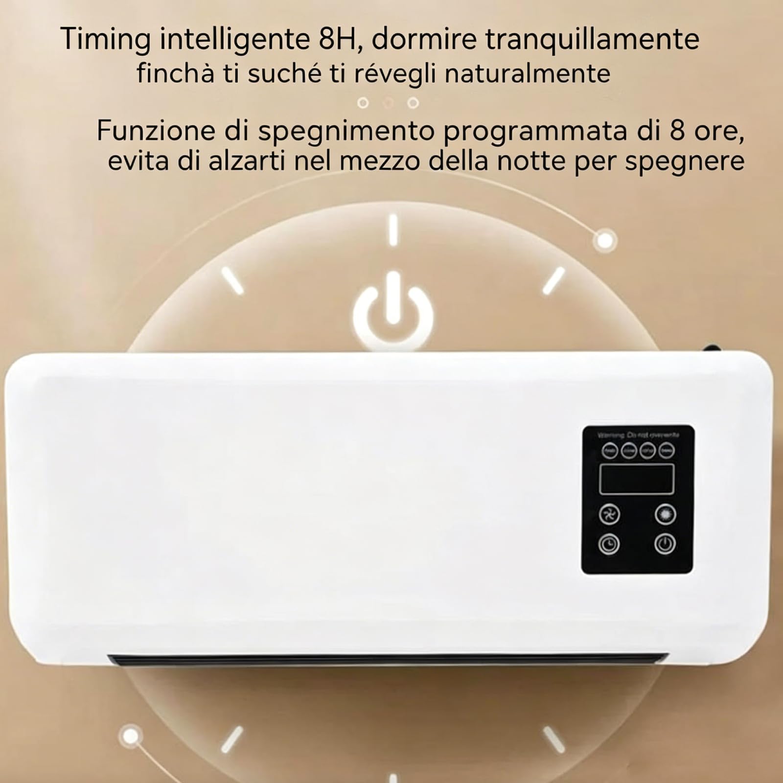 KESOTO Condizionatore Portatile, Sistema di Climatizzazione Reversibile, con Timer Intelligente da 8 Ore, con Funzione di Vento Naturale, Condizionatori da Parete per Uso Domestico e Ufficio