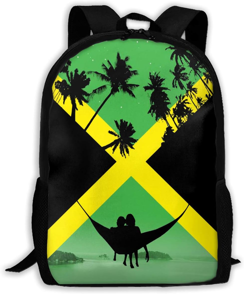 HHFASN Coconut Tree Jamaican Flag Fashion Travel Backpacks