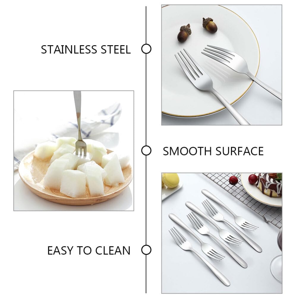 Kichvoe 24 Tenedores De Acero Inoxidable Para Ensalada Tenedores Para Cena Frutas Pasteles Aperitivos Cubiertos Cubiertos Tenedores Para El Hogar Cocina Restaurante