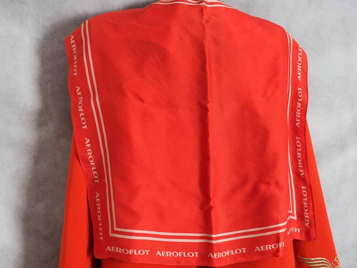 外資系航空・本物・アエロフロート航空・CA・青い 制服・夏半袖・ジャケット・スカーフ・帽子・エプロン・5点セット・使用済み良い状態 : 外資系航空本物アエロフロート航空CAレッド 制服夏半袖