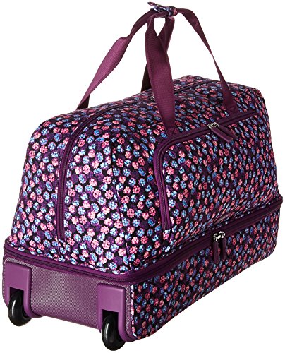Vera Bradley Women's Lighten Up Wheeled Duffle Carry-On Luggage, Berry Burst