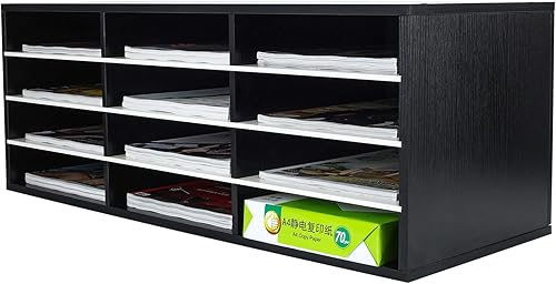 Vista 13 de PAG Organizador de literatura de madera para encimera, buzón de estudiante para aula, soporte de papel de escritorio para oficina, hogar, escuela