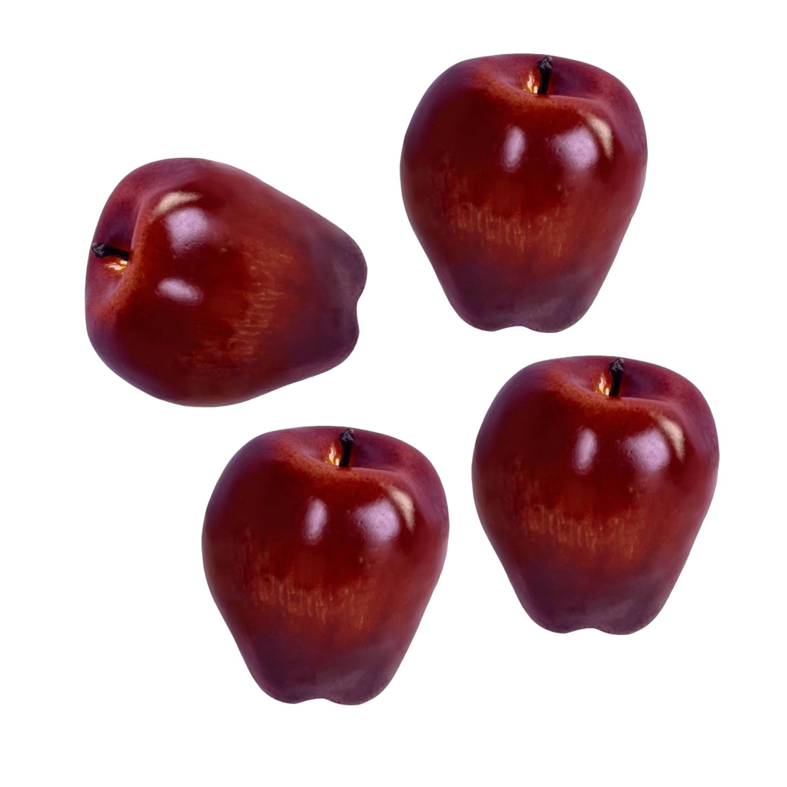 Hsioluted 4pcs Red Artificial Fruit Decorative Realistic Fruit Replicas Suitable for Window Displays and Property Photography Property