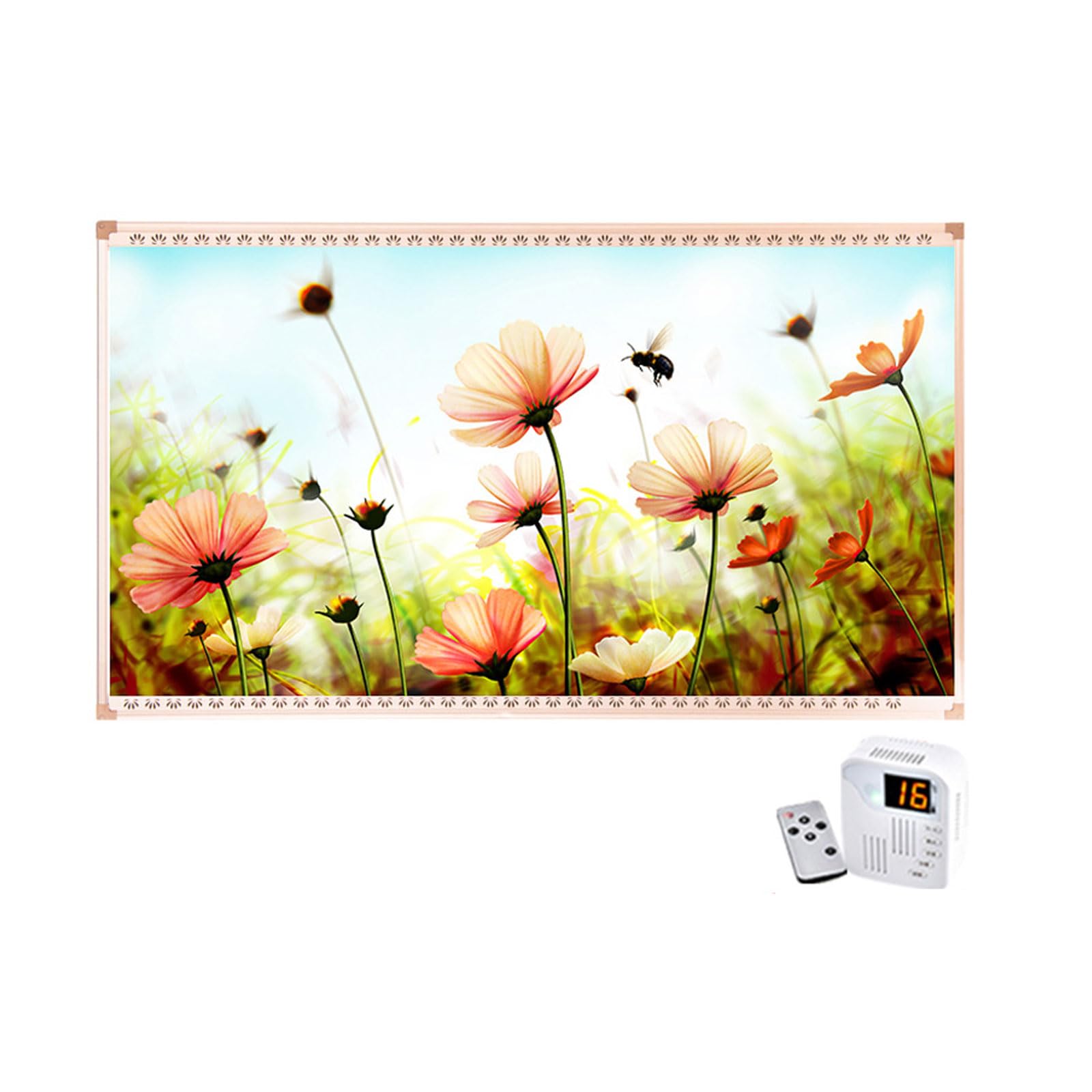 800W Far Infrared Panel Heater, Wall-Mounted Easy Installation Electric Heater Slient Low Energy Heater with Overheating Protection for Indoor, Living Room, Bedroom, Bathroom,A