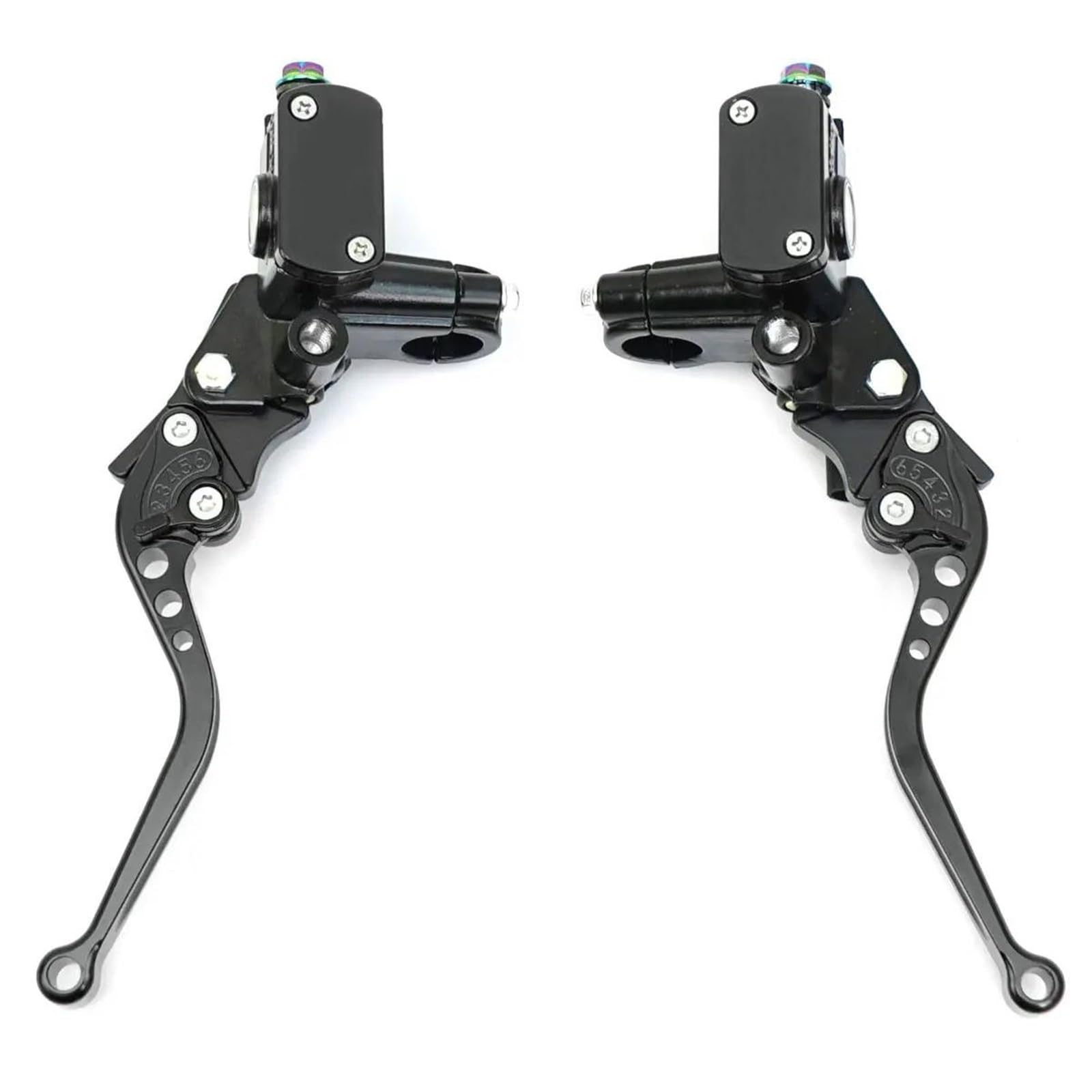 Kit d'embrayage Hydraulique Universel pour Guidon Moto De 7/8 Pouces 22 Mm Kit Tuyau Huile Maître-Cylindre De Frein Frein Main Embrayage Leviers(Black Kit)