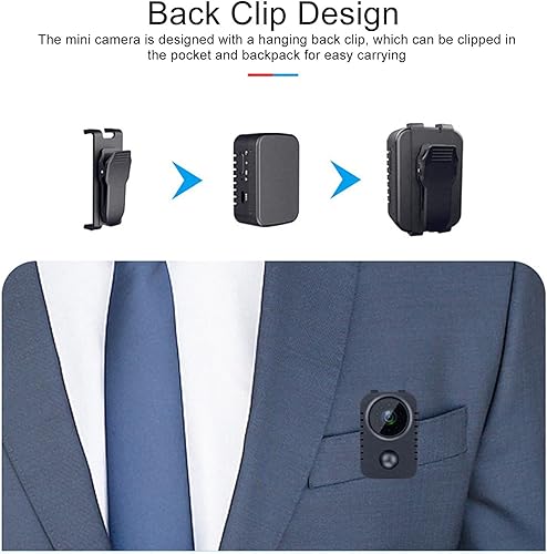 Miniatura 5 de Mini cámara deportiva, 1080P primera persona perspectiva HD cámara de mano, gran angular infrarrojo PIR disparo mini cámara para grabación de video