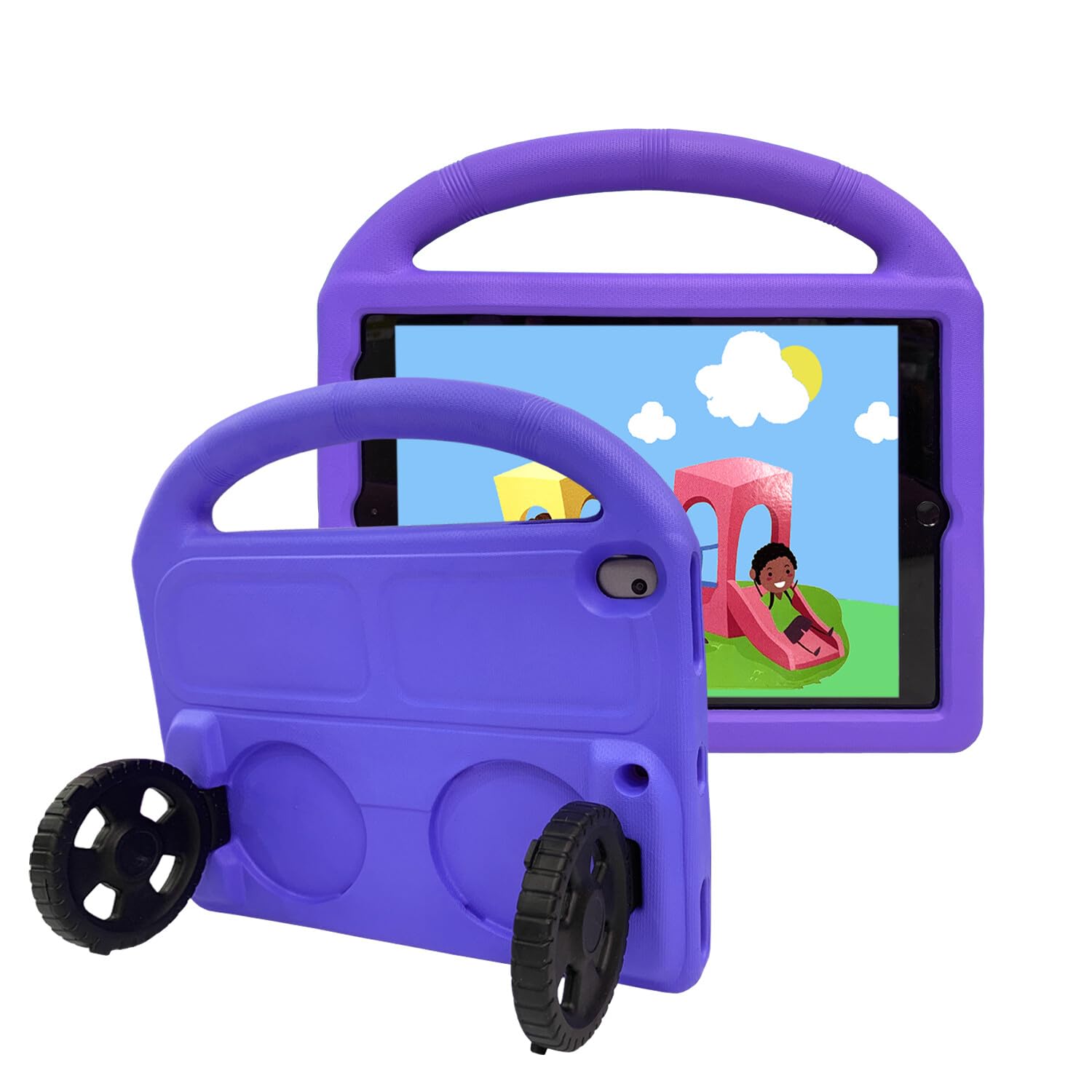 Coque silicone iPad 9e génération violette avec poignée rigide - 8