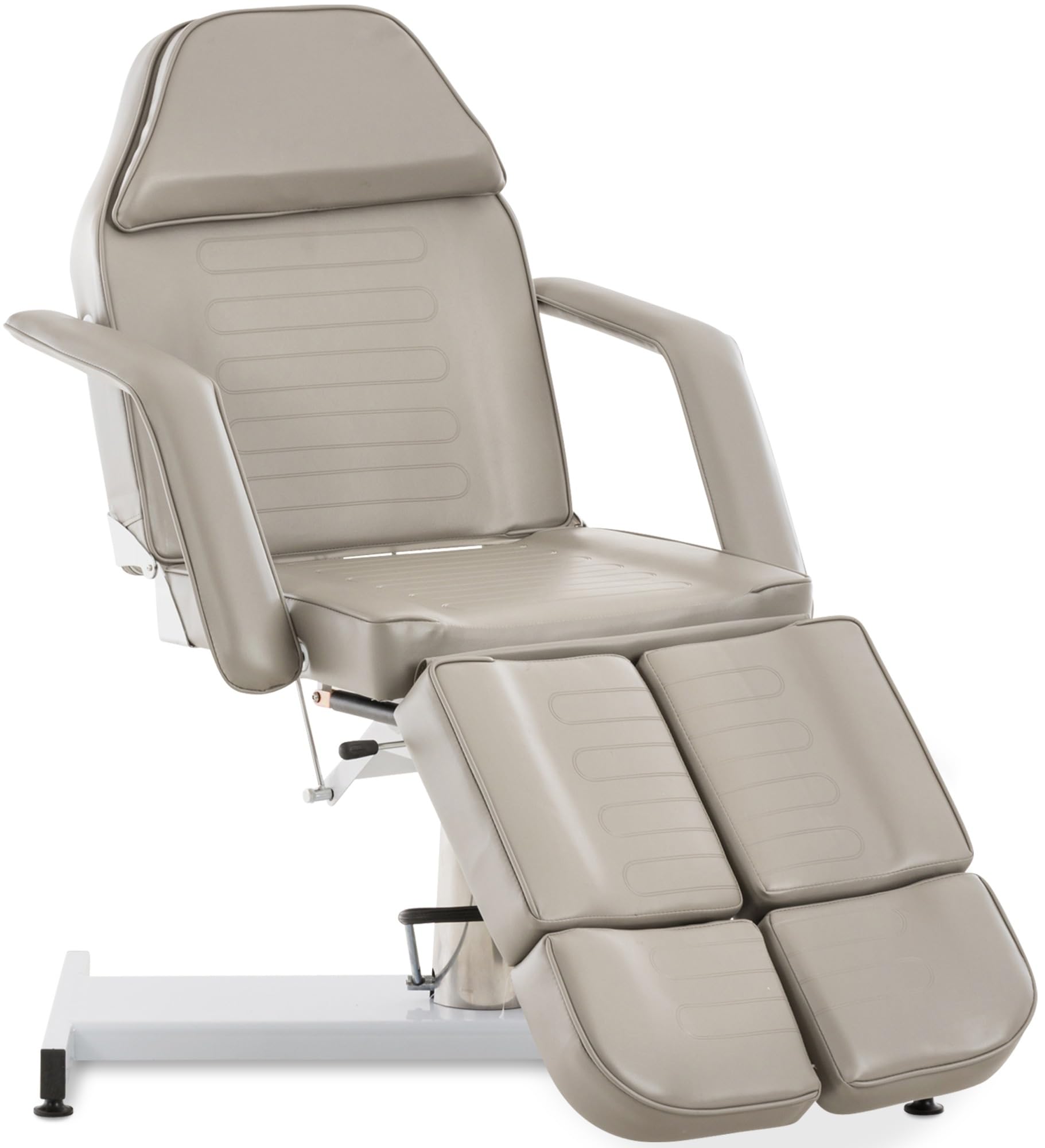 CLP Lettino Idraulico Centri Estetici Split V2 In Similpelle I Lettino Professionale Regolabile Con Braccioli Rimovibili, Carico Max 400 KG, Colore:grigio