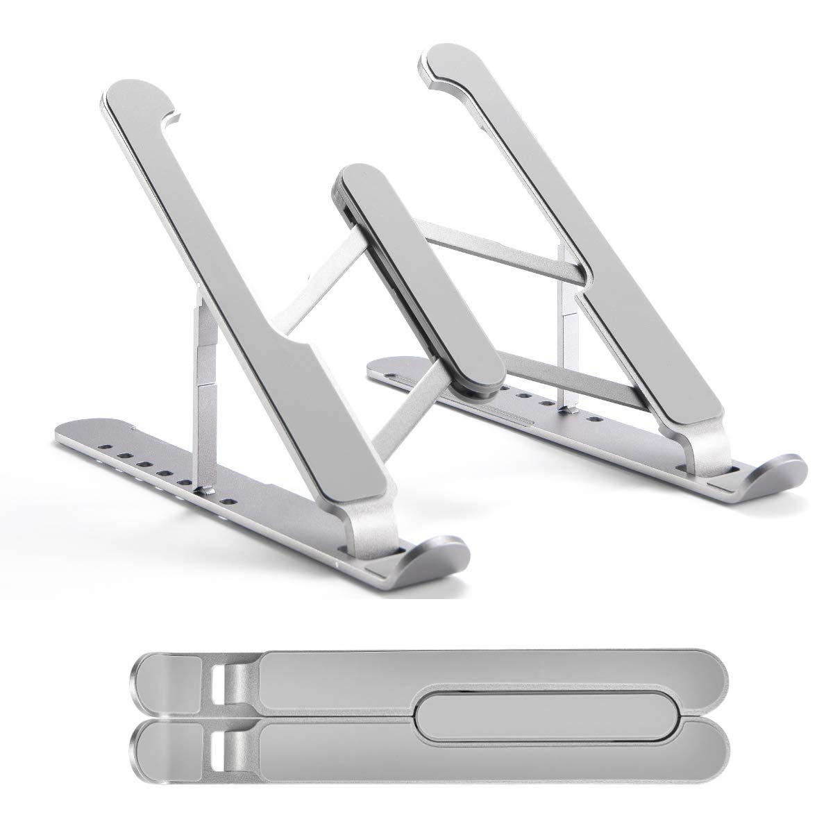 Laptop Stand - Aluminium Alloy Mount for Laptop Tablet Phone|Foldable Notebook Holder for Desk|Adjustable with 7 Levels|Portable with Travel Bag|Compatible with 11-17” Devices