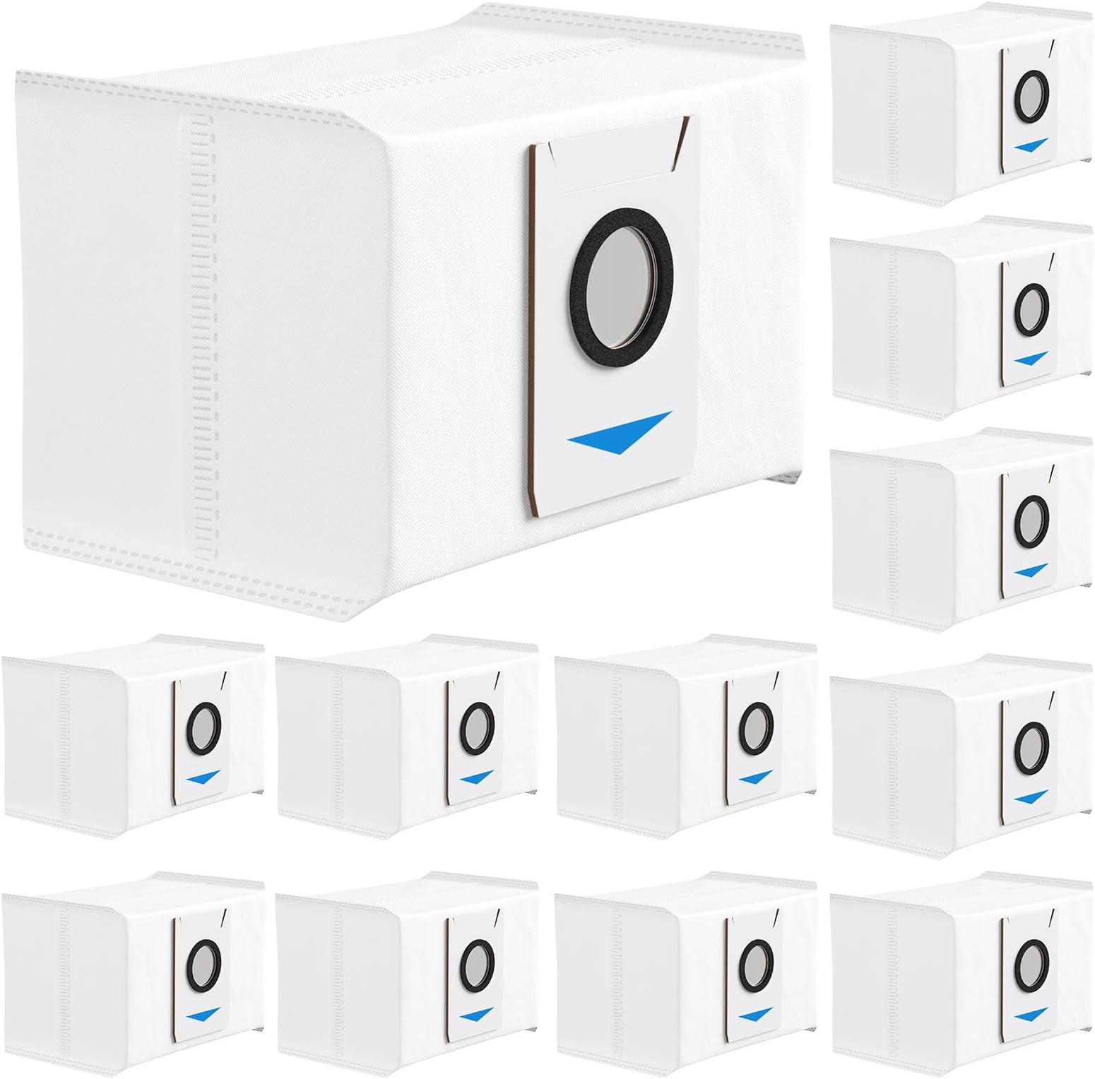 12Pcs T20 Omni Dust Bags for ECOVACS DEEBOT X1 OMNI Turbo T10 T20 Omni T20/T20 Max/T20 Pro/X&T Series Robot Vacuum Cleaner, 4 Layers Effective Filtration