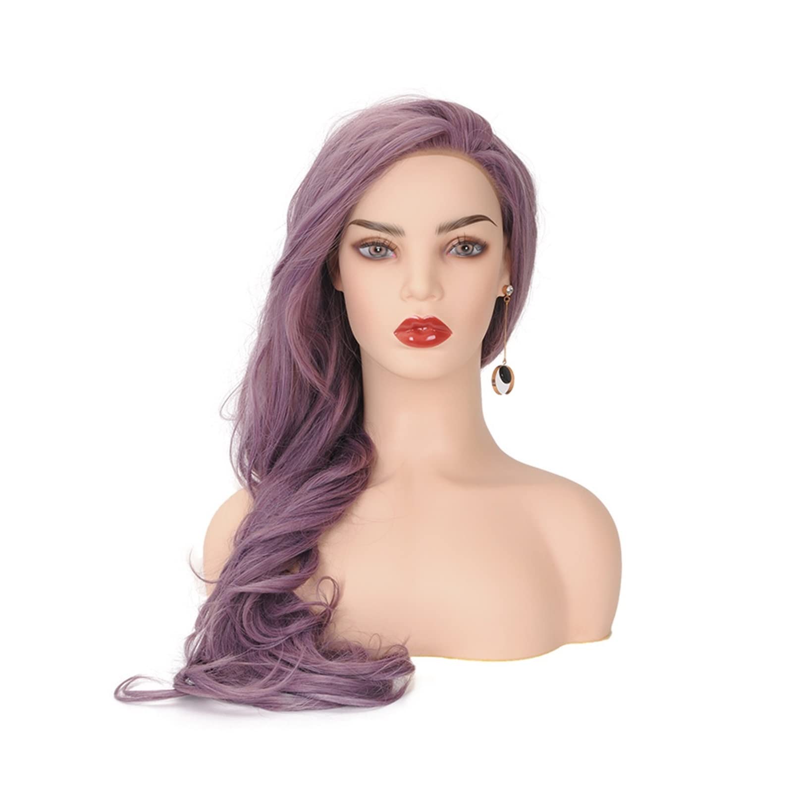 Peruka Strzelanie Podwójne Ramię Mannequin Head Kolczyki Szalik Wyświetlacz Głowy Model Kobiet Biały Skóry Tone Head Model