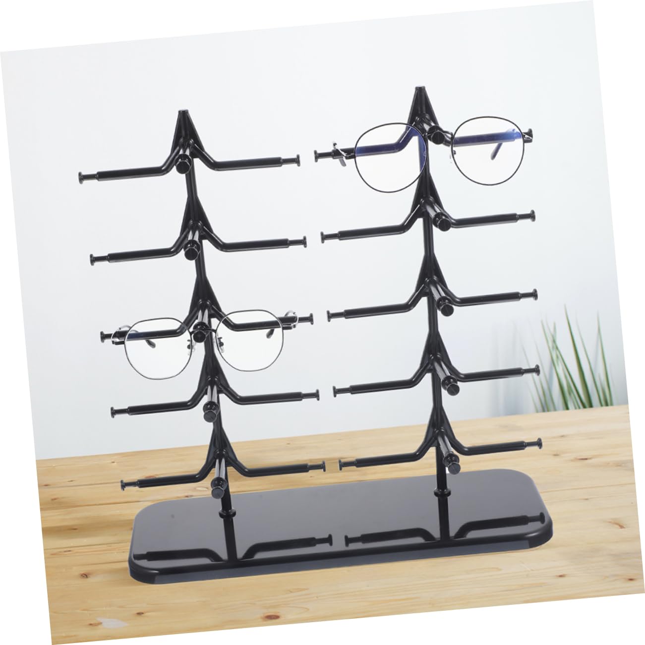 Organizador de Gafas de Sol de Plástico Negro 2 Piezas, Expositor