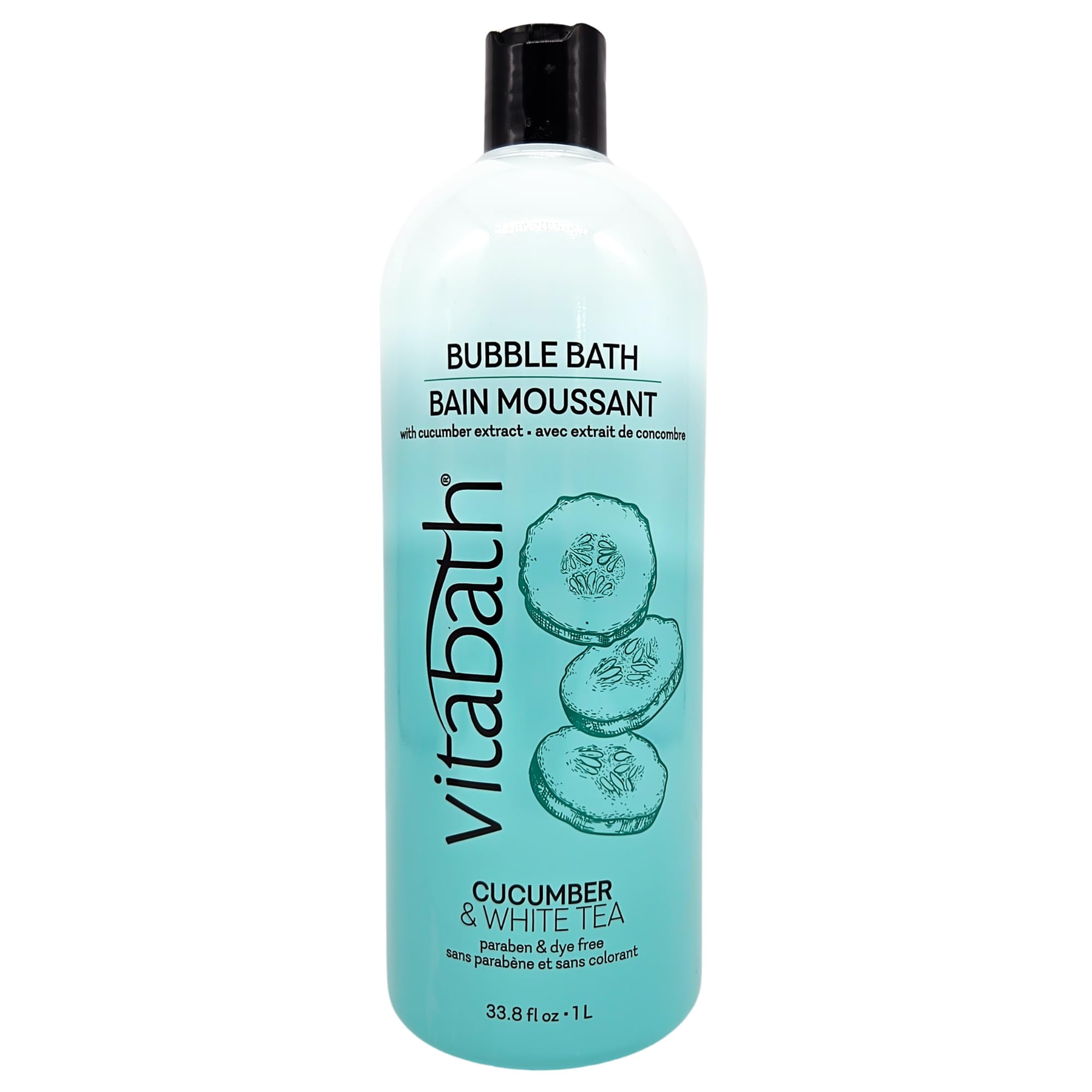 Cucumber & White Tea Bubble Bath Rich Foaming Bubbly Soak & Relaxing Aromatherapy Moisturizing & Nourishing Indulgent Suds for Women & Men All Skin Types - 33.8 fl oz
