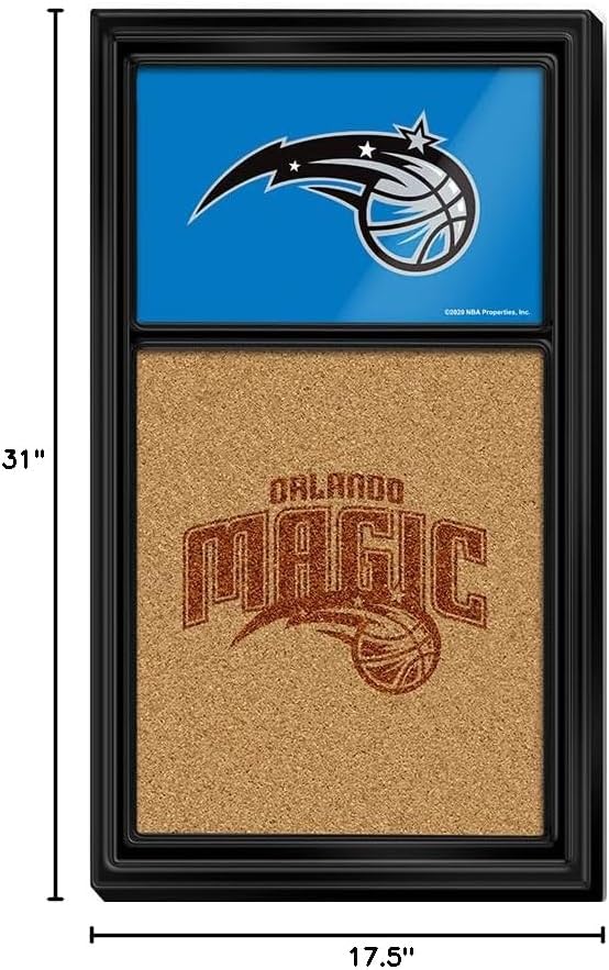 The Fan-Brand NBA Orlando Magic: Dual Logo - Cork Note Board- Sports Decor for Home, Game Room, Fan Cave & Garage - USA Made