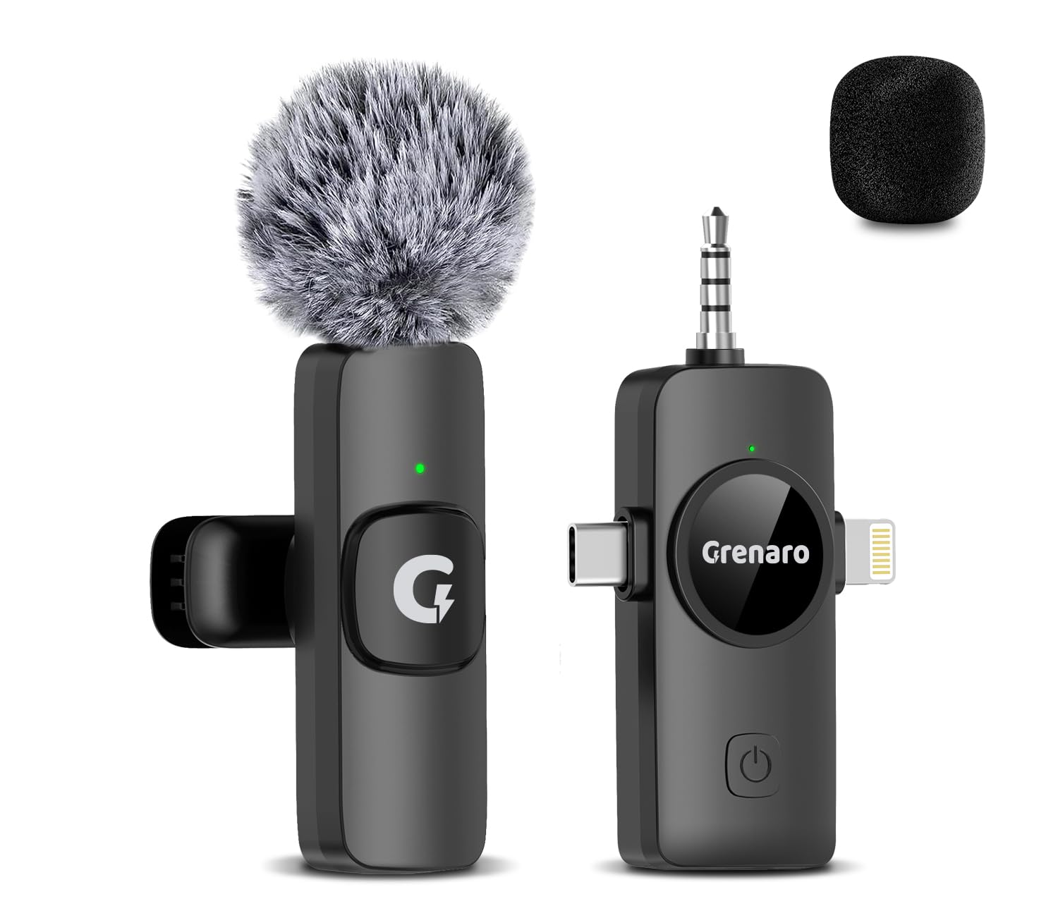 GRENARO Wireless Mic for Youtubers, S11 3 in 1 Wireless Microphone for iPhone/Android/DSLR Camera/USB-C Plug/iPad, Noise Cancellation Mic for Youtubers, Video Recording, 50M Range (Single Channel)-image-37