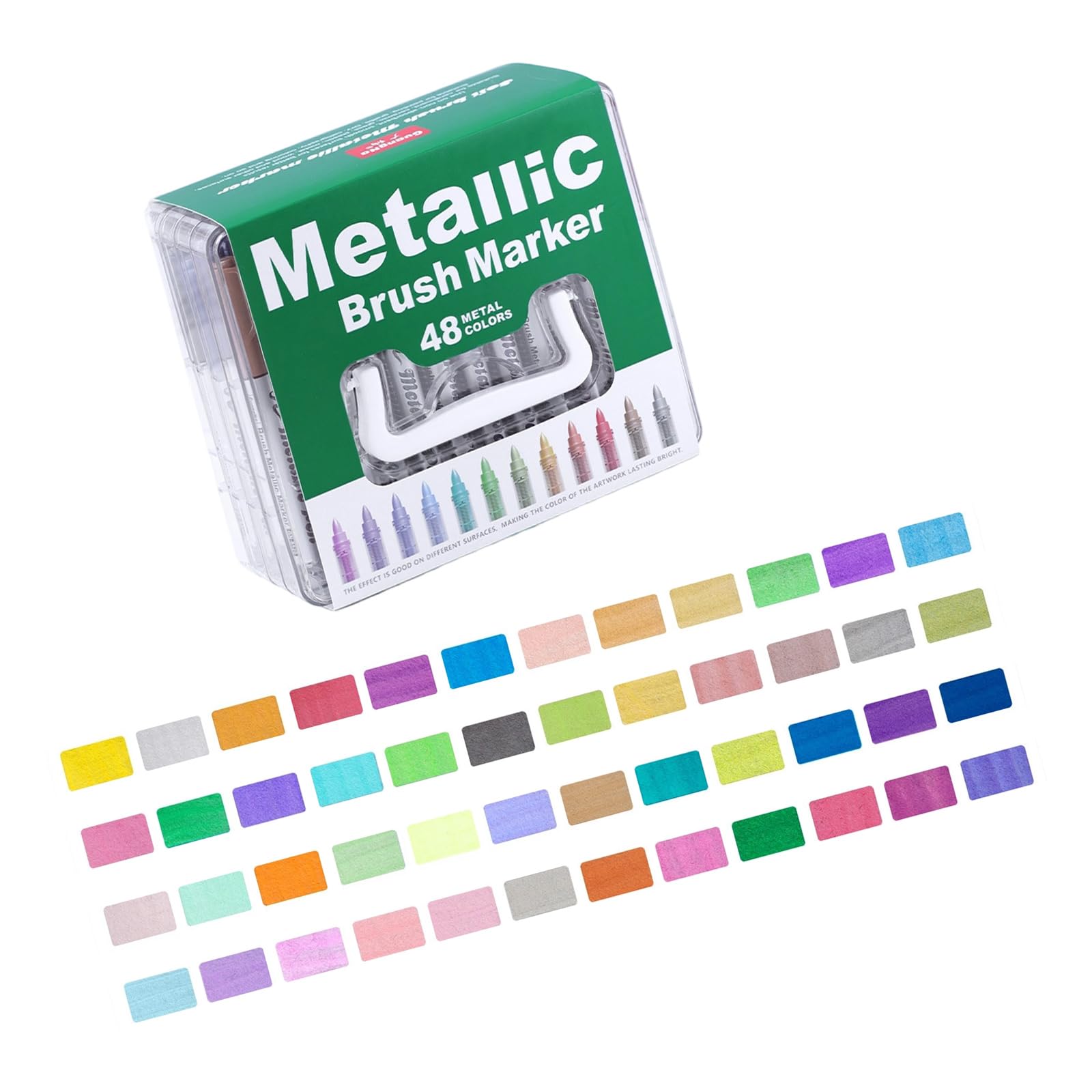 Set di pennarelli metallizzati riflettenti, 48 colori