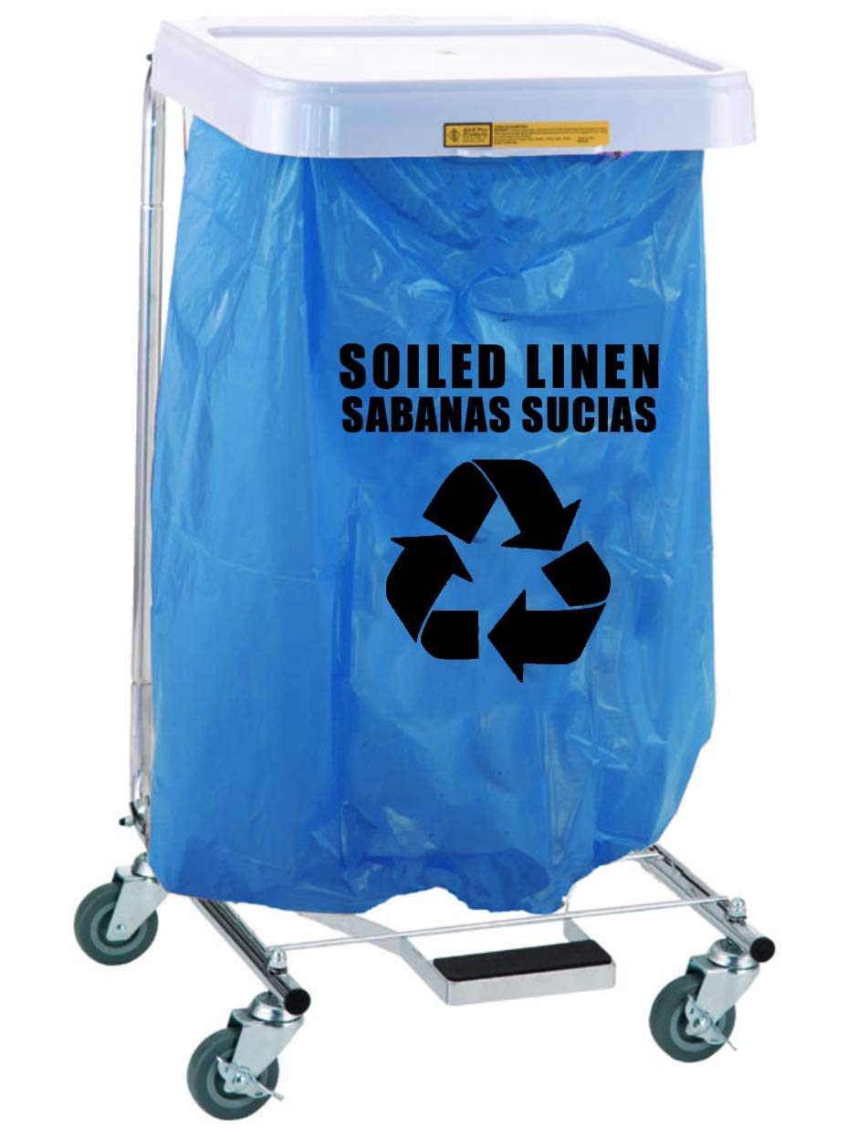 Resilia Bolsas de lino sucias para uso pesado, desechos de hospital, bolsa de lavandería, forro de basura, almacenamiento sanitario, azul oscuro, 33 galones, 29 x 43 pulgadas, 25 bolsas