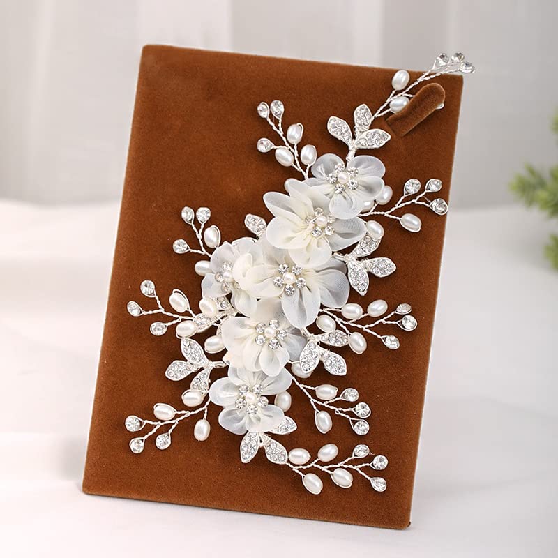 Miniatura 2 de Flores de novia para el cabello de boda, vides, pieza de pelo de cristal, accesorios para el cabello de novia para mujeres y niñas