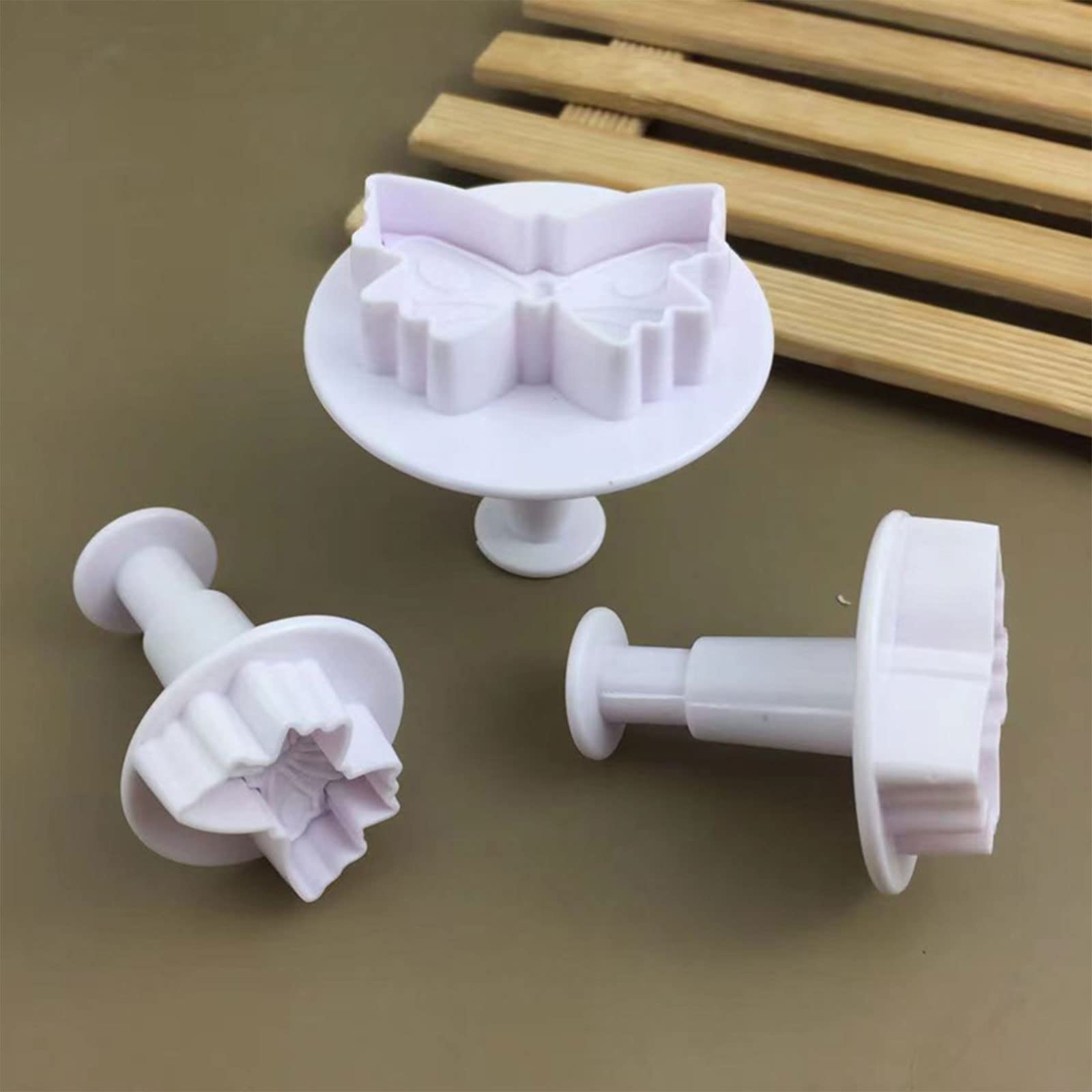 3pcs/Set Für Schmetterling Kolbenköpfe Fondantschneider Zuckerfahrzeuge