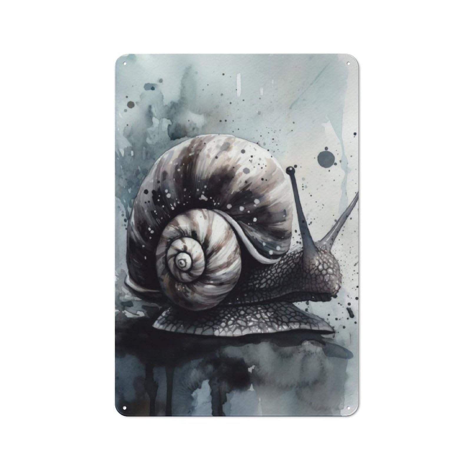 Junmoney Snail Slow And Steady Metal Sign 30X20cm With For Hallway Wall, Retro Decor, Suited To New Home Decorators