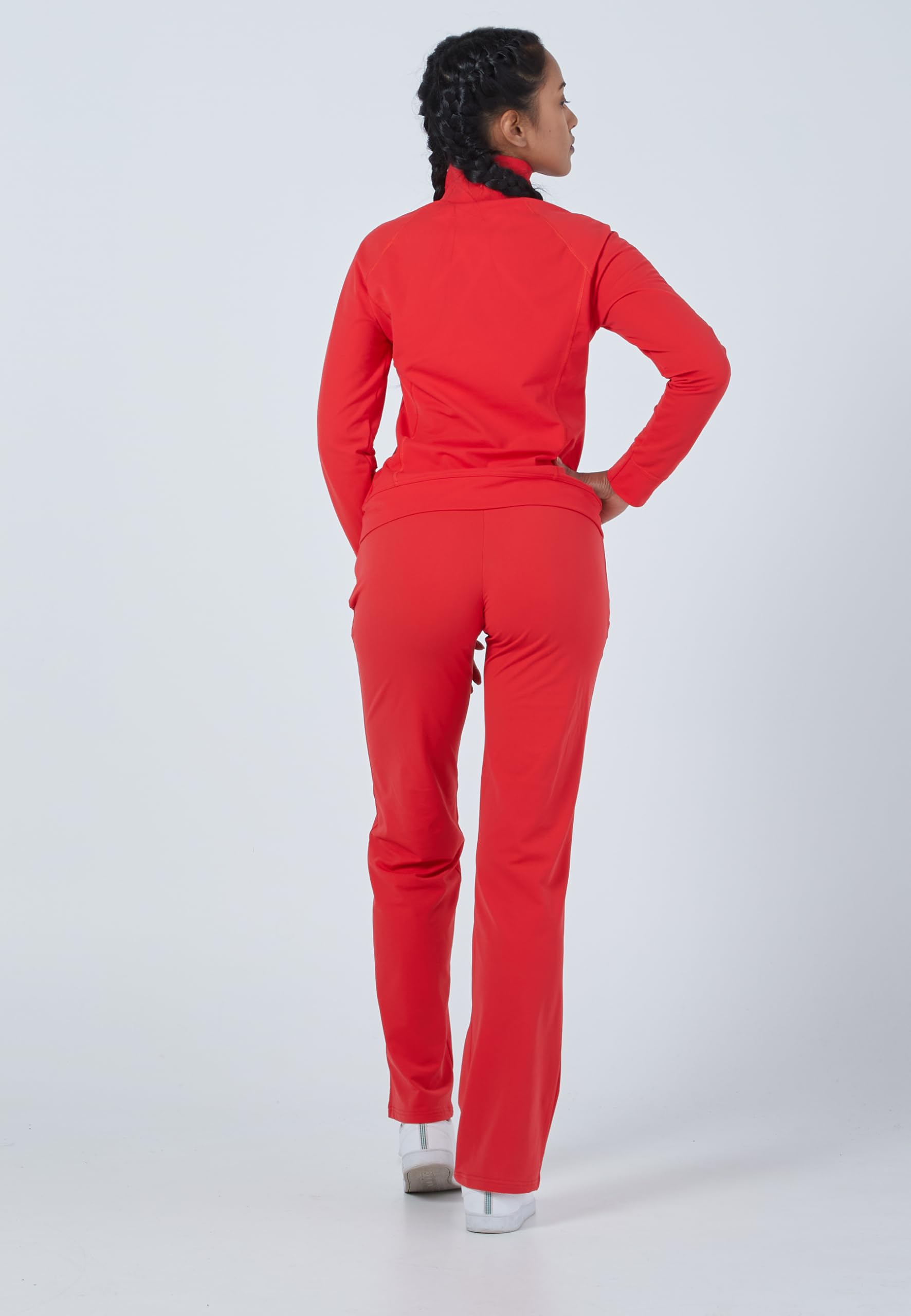 Sportkind Mädchen & Damen Fitness, Sport, Padel, Tennisjacke ohne Kapuze mit Taschen, atmungsaktiv