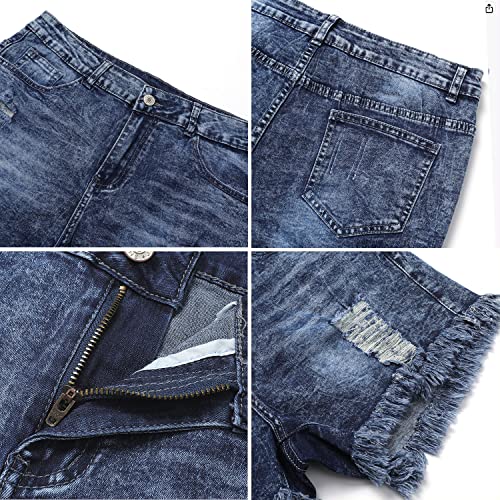 Image of CHICZONE Womens Mid-High Waisted Stretchy Denim Jean Shorts
