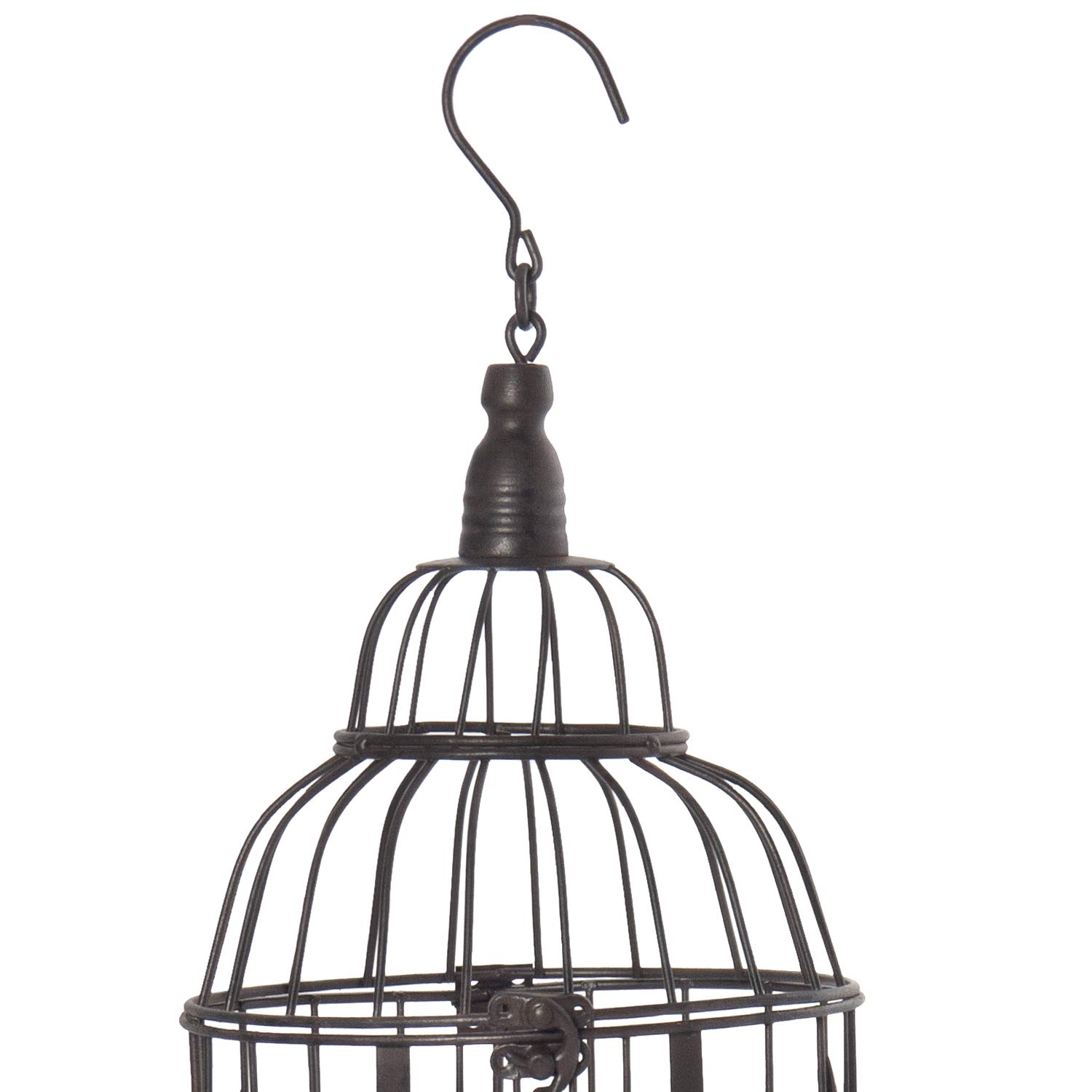 Dekorativer Vogelkäfig 2er Set aus Metall antik braun Vintage Deko Käfige groß 56 x 25 cm klein 45 x 19,3 cm zum Stellen oder Aufhängen für Innen und Außen