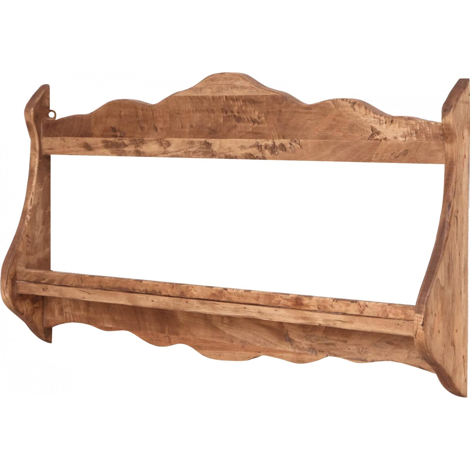Biscottini Piattaia mensola da muro legno 84,5x11x43,5 cm | Mensola cucina da muro finitura naturale | Scaffale a muro Made in Italy