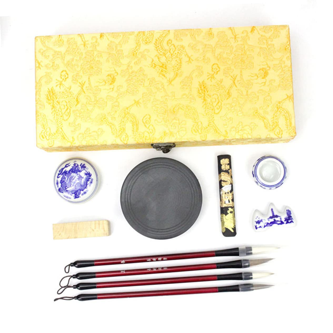 1satz Schätzen Schriftstellerei Chinesisches Kalligraphie-set Für Anfänger Pinsel Papier Und Tintenstein Für Studienzwecke Und Kreative