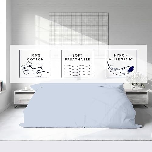 Miniatura 5 de Kotton Culture 1 pieza funda de edredón Twin XL/Twin solamente - 100% algodón egipcio satén de 600 hilos ultra suave premium duradera con cierre