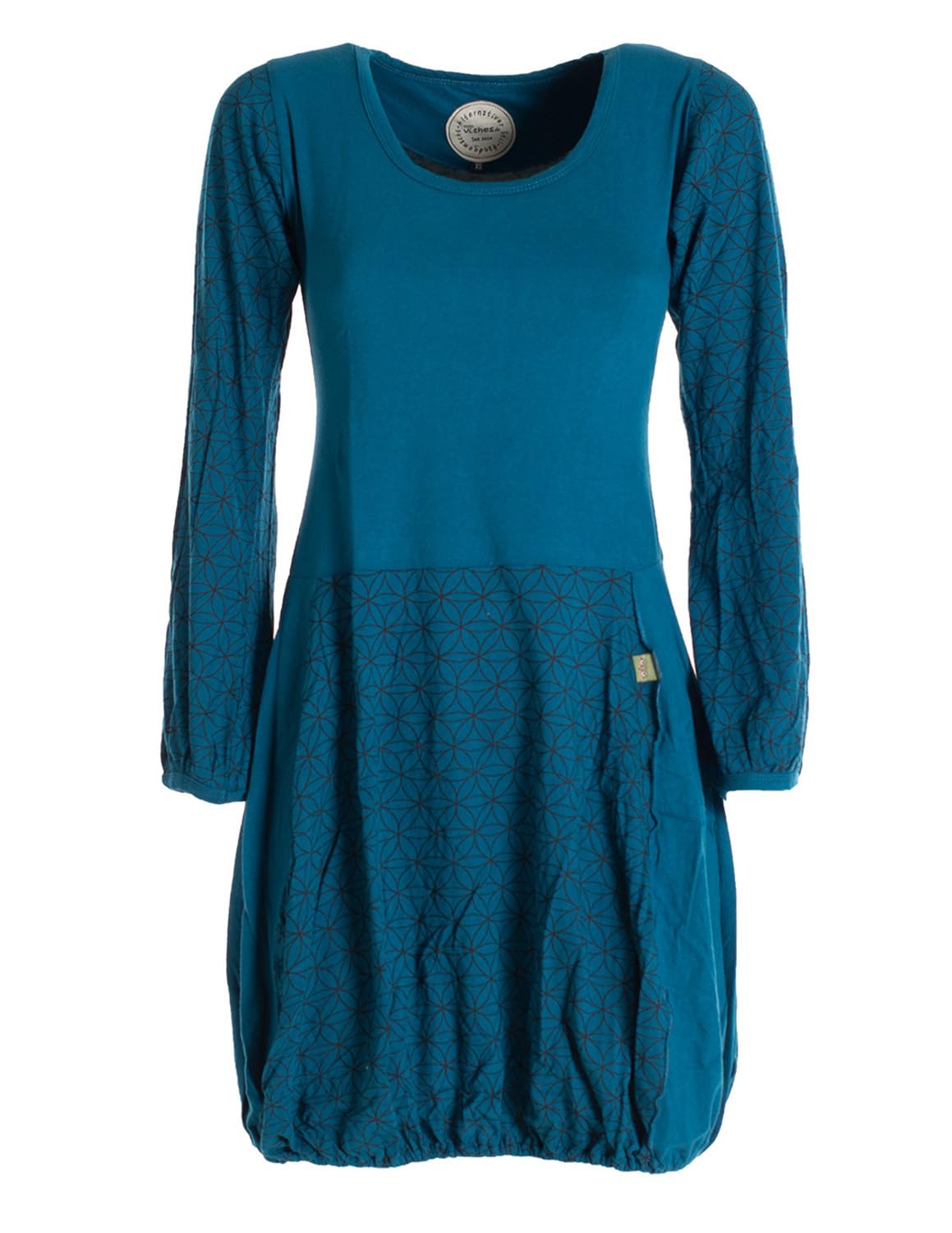 Vishes - Alternative Bekleidung - Langarm Damen-Keid Ballon-Kleid Shirt-Kleid kurz lose fit