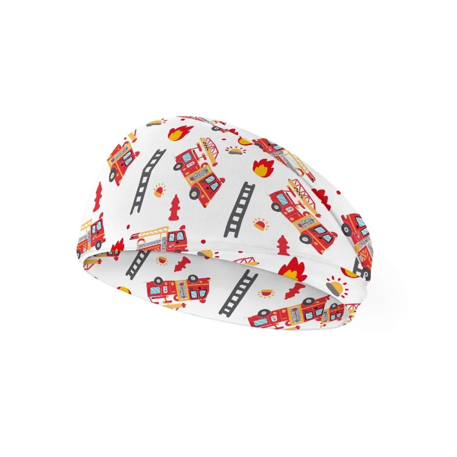 Uorisanigo Fire Fighting Truck Kids Headbands Elastic Sweat Absorbing Hairband for Kids Basketball Soccer Baseball Soft Sports Headbands for Boys