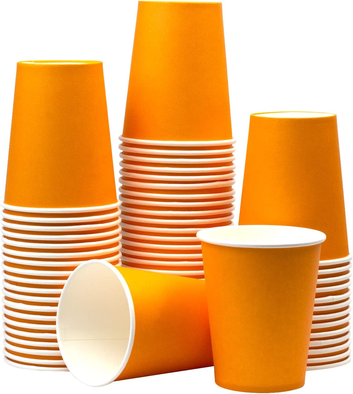 Yuxitia Disposable Paper Cups, 60pcs Orange Paper Cups For DIY Wedding