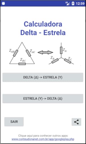 Delta(∆) -> Estrela(Y) -> Delta(∆) - Calculadora