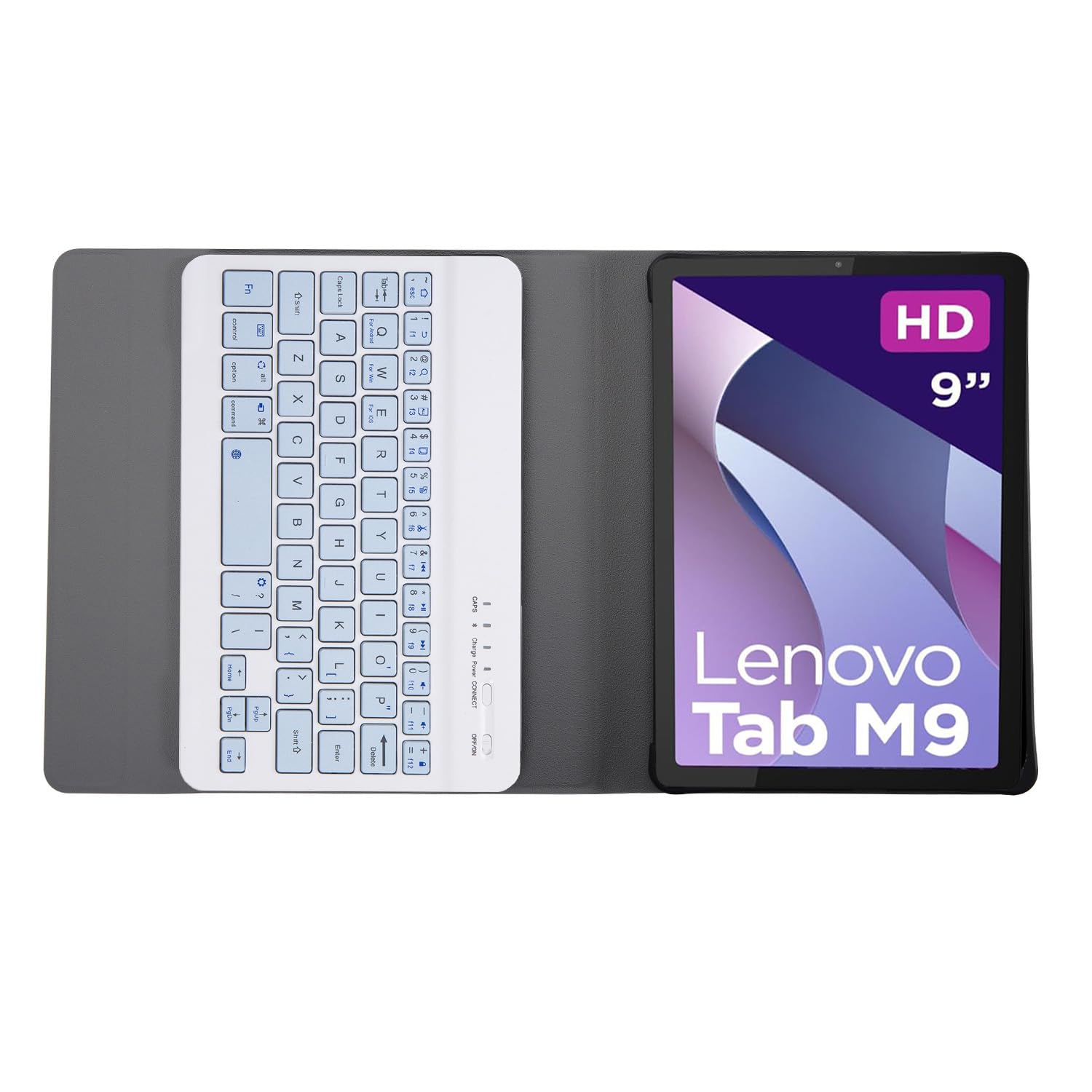 FOGARI Bluetooth Toetsenbordhoes Voor Lenovo Tab M9 (2023, 9 Inch) – AZERTY Frans, Afneembaar, Verstelbare Kijkhoeken, Incl. Penhouder