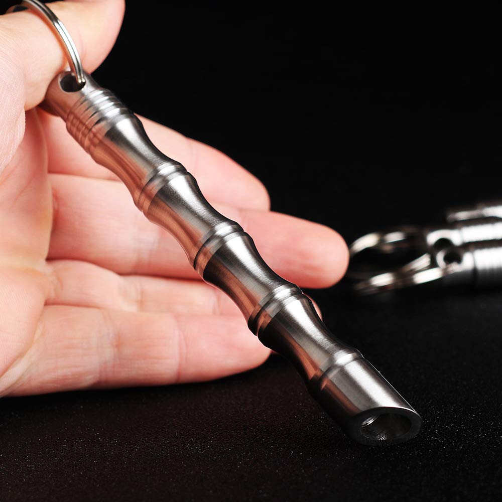 Silber 11.8cm Selbstverteidigung Edelstahl Bambus Kubotan