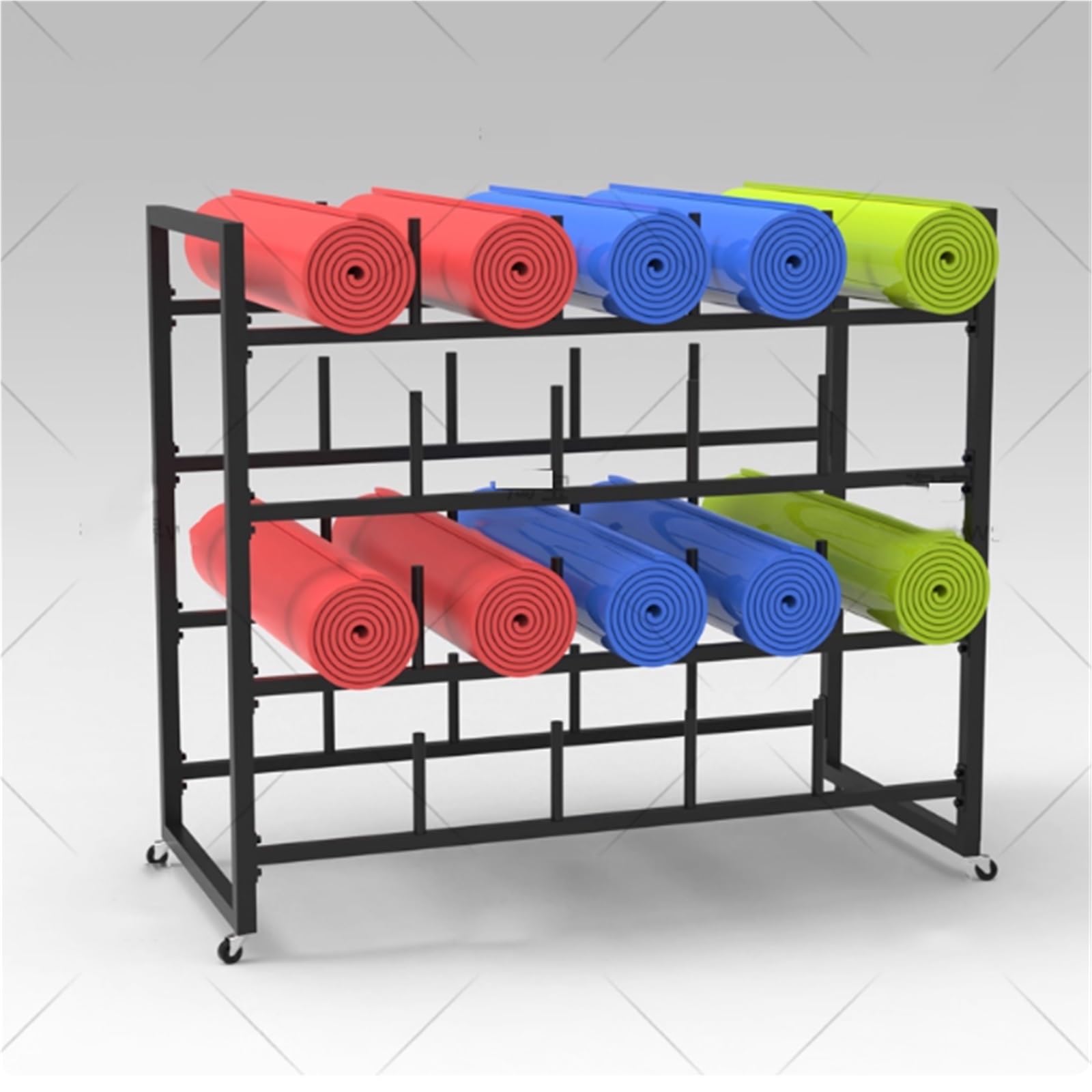 Cesta de almacenamiento de metal para equipos de yoga y equipo de fitness, organizador de gran capacidad para uso doméstico y gimnasio