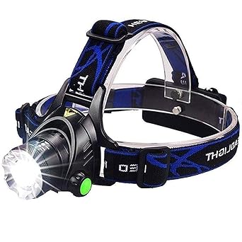 MOYESTA Head Torch Rechargeable Industrial Security Purpose Torch Light high Power Long Distance Flashlight for Camping Hiking Outdoor (Black)