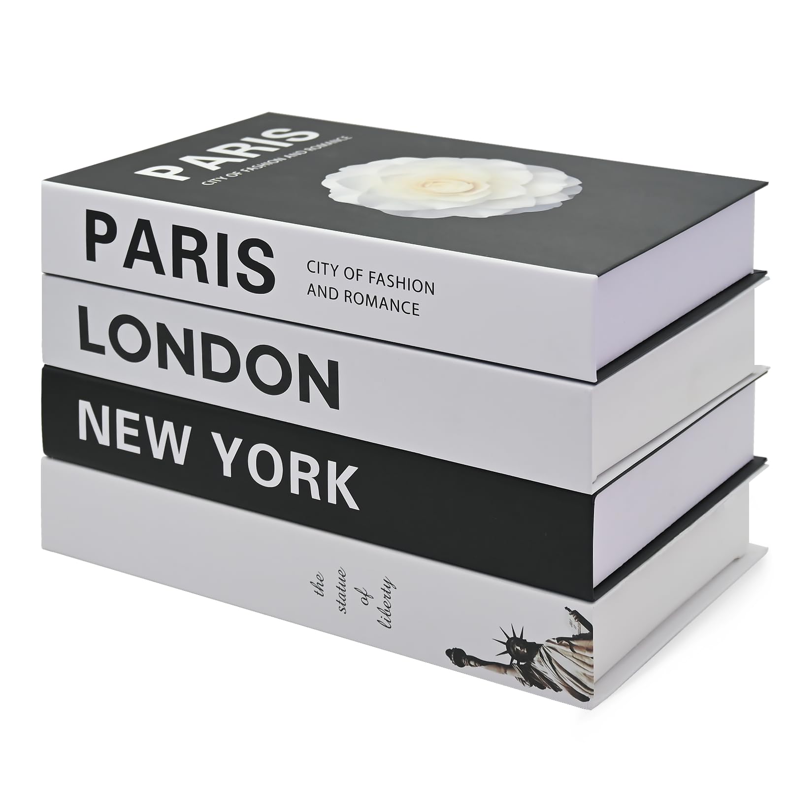 4Pcs Libros Decorativos, Libros de Decoración de Interiores, Moderno Libros Decorativos Falsos para Estanteria, Decorative Books