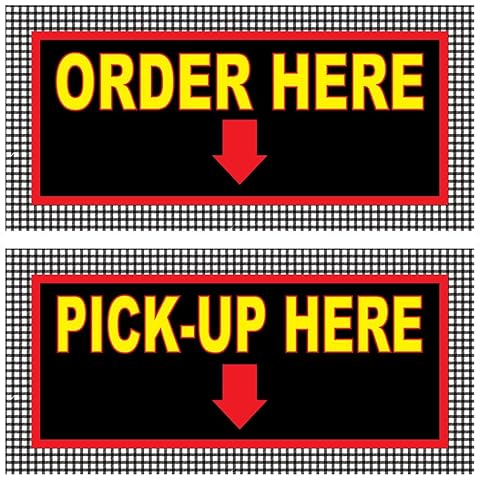 Food Truck Decals Order Here Pick up Concession Restaurant Die-Cut Vinyl Sticker K14 Business Sign 10 in on Longest Side