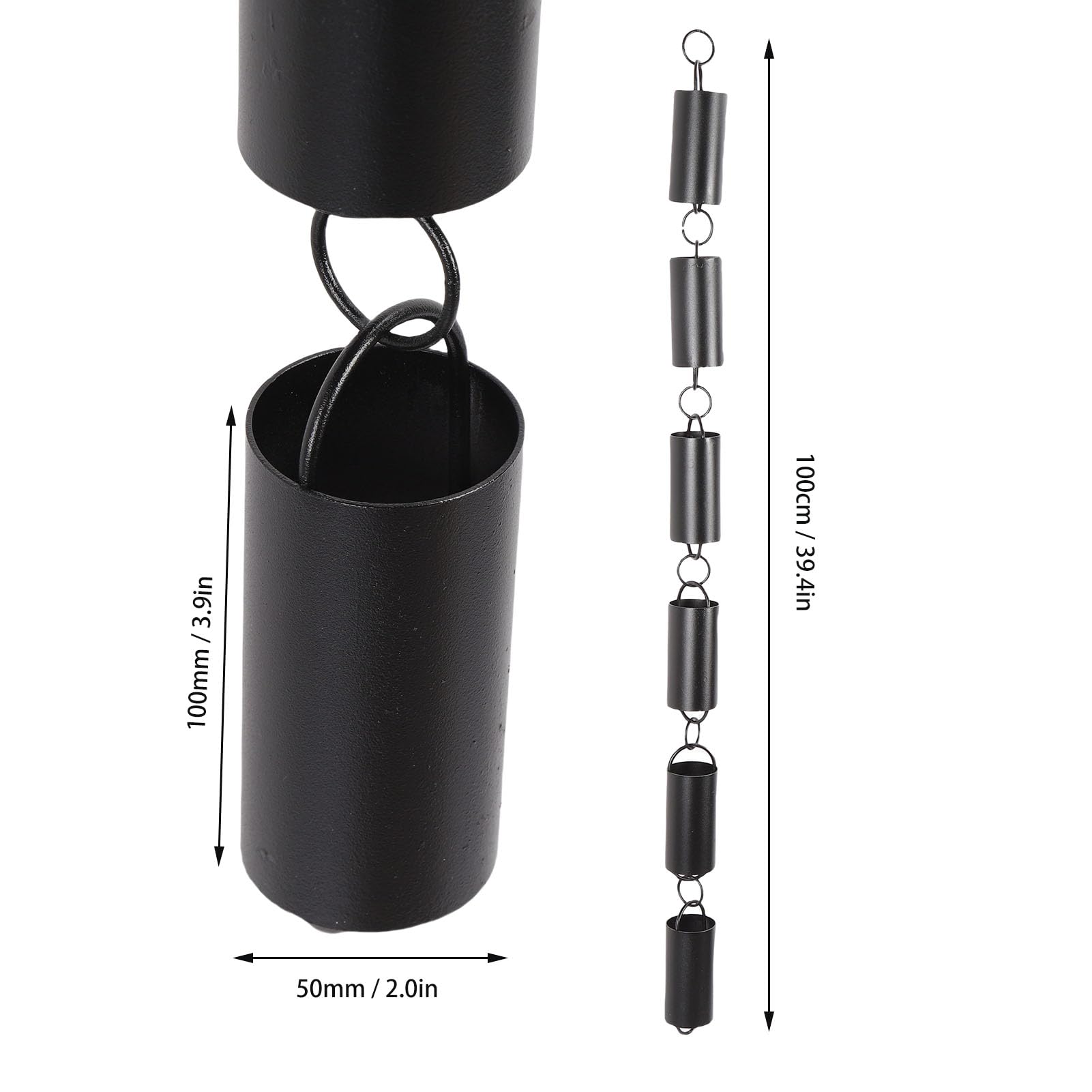 Catena Antipioggia per grondaie |Raccoglitore per Pioggia con Cilindro in Lega di Alluminio |Alternativa Decorativa al pluviale per Portico/Patio/Giardino |Caratteristica