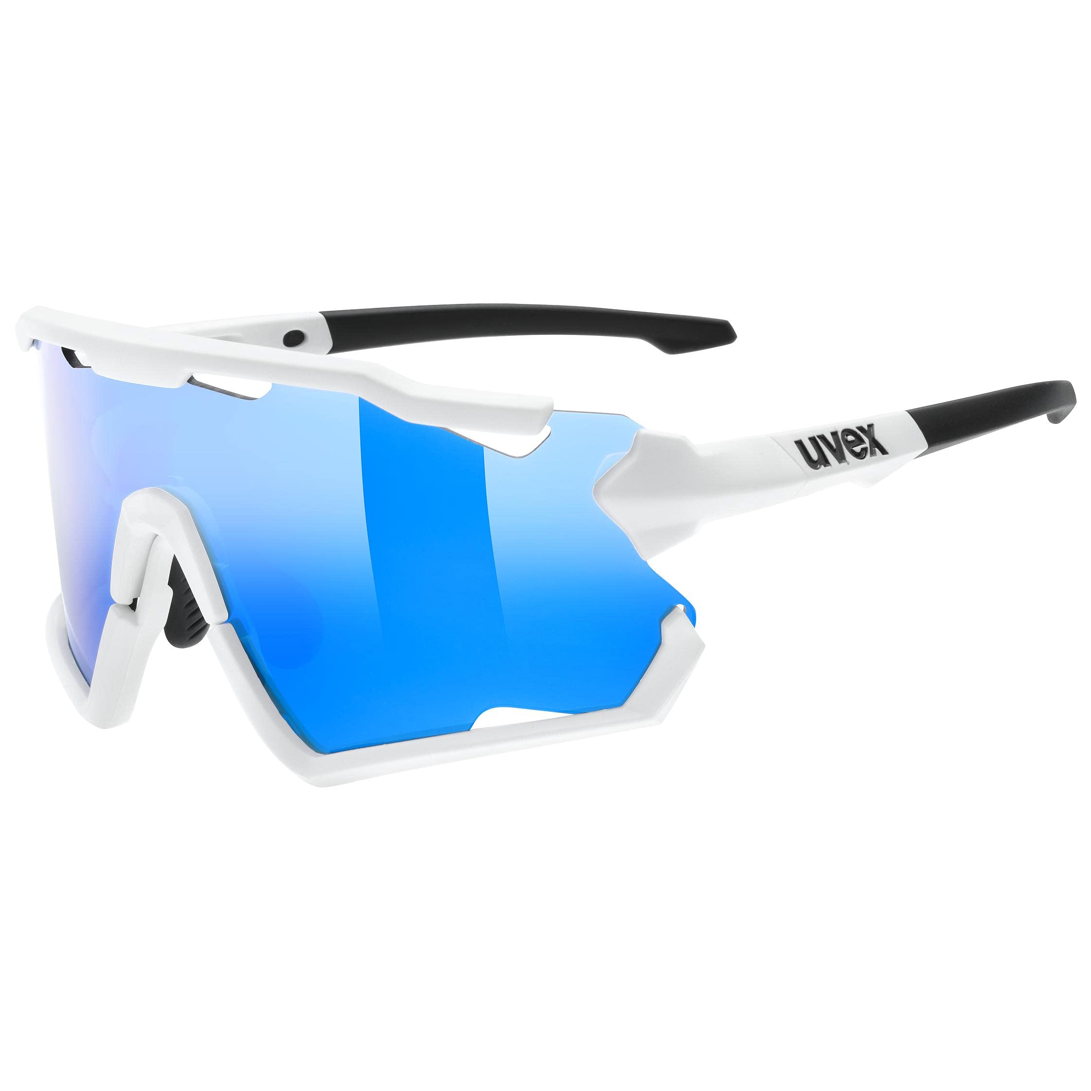 uvex sportstyle 228 Set - Sportbrille für Damen und Herren - inkl. Wechselscheiben - beschlagfrei - white matt/blue - one size