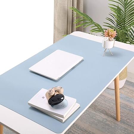 Amazon Noeina オフィス用品 Puレザー デスクマット マウスマット Pc机 学習机 パソコンマット ノートパソコンマット 大型 多機能 防水 耐久性 ブルー 100 50cm デスクマット 文房具 オフィス用品