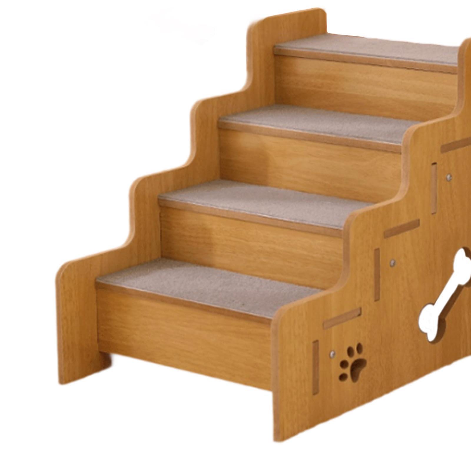Treppen für Erhöhte Betten, Treppen für Hunde Und Katzen, Unverzichtbar für Welpen, Tragbare Und Stabile Treppen für Hunde Und Katzen, 4 Schritte