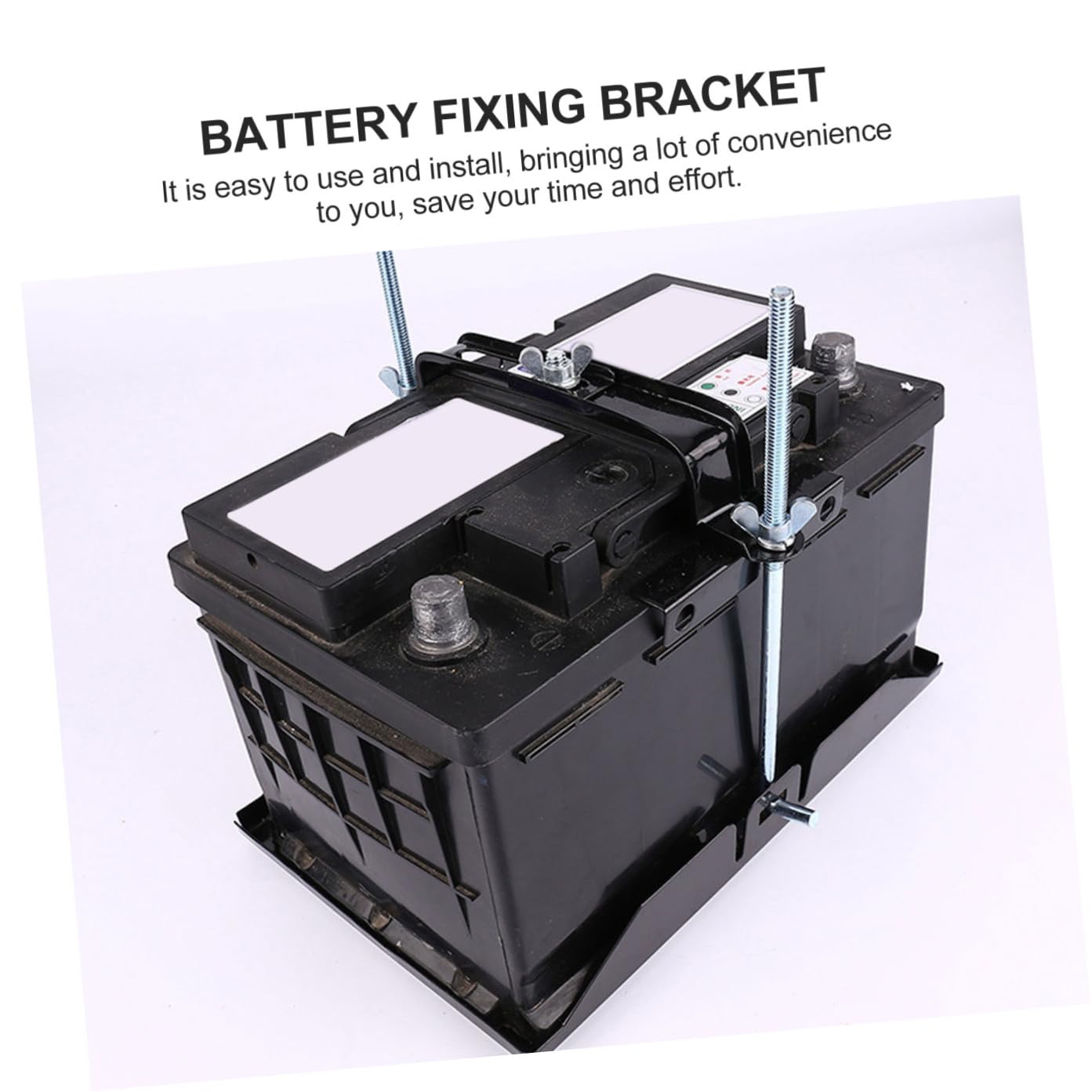 Support de Batterie de Voiture en Fer Noir 1 Set
